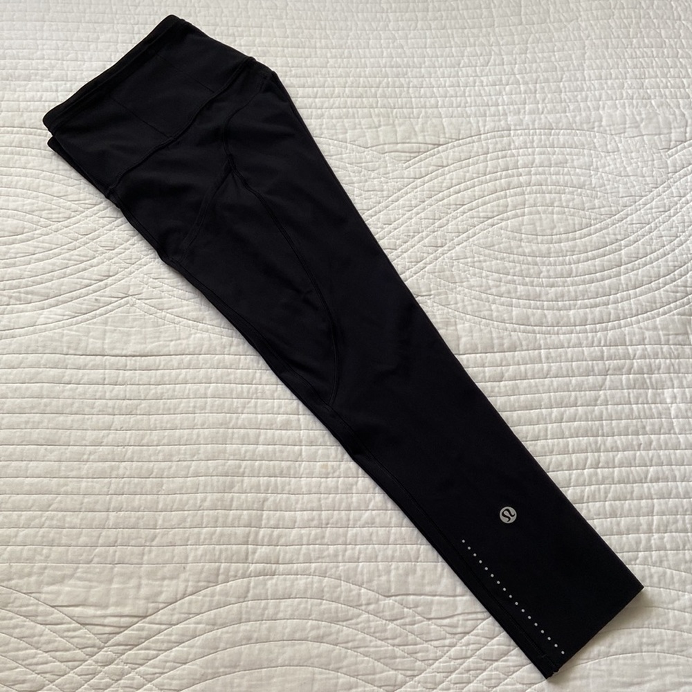 Lululemon Fast & Free Leggings Crop II Reflective 19” Black 2 - Picture 13 of 17